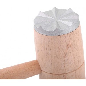 Meat Tenderizer, Wooden Dual-Sided Meat Mallet Kitchen Tool with Aluminum Alloy Heads for Tenderizing, Flattening Pounding Pork, Lamb, Chicken, Steak, Turkey