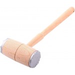 Meat Tenderizer, Wooden Dual-Sided Meat Mallet Kitchen Tool with Aluminum Alloy Heads for Tenderizing, Flattening Pounding Pork, Lamb, Chicken, Steak, Turkey