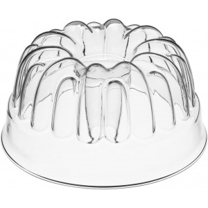 SIMAX Clear Glass Fluted Bundt Pan, Heat, Cold, and Shock Proof, Holds 1.4 Quarts (5.4 Cups), Made in Europe, Great for Small Ring Cakes, Puddings, Desserts, Monkey Bread, and More, Dishwasher Safe