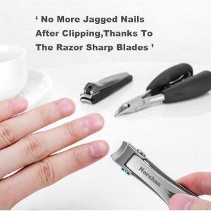 Large Nail Clippers Set, 5-Piece Sharp Toenail and Fingernail Clippers with Nail File, Ideal for Men and Women (Premium, Big Size, Heavy-Duty Design)