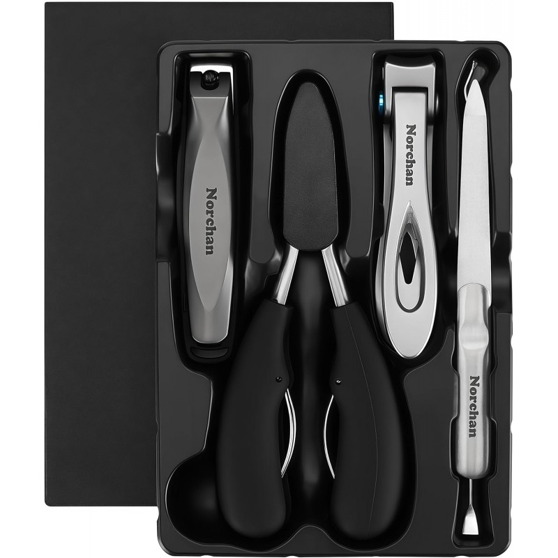 Large Nail Clippers Set, 5-Piece Sharp Toenail and Fingernail Clippers with Nail File, Ideal for Men and Women (Premium, Big Size, Heavy-Duty Design)