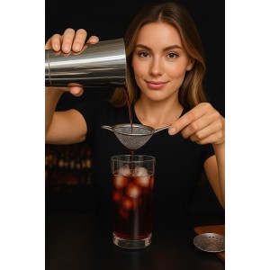 Cocktail Strainer Set Stainless Steel Bar Tools with Stirring Spoon - Hawthorne, Julep, & Fine-Mesh Sifter for Drinks