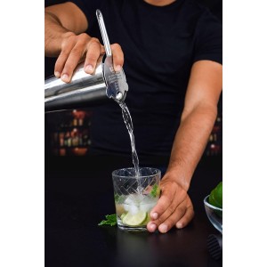 Cocktail Strainer Set Stainless Steel Bar Tools with Stirring Spoon - Hawthorne, Julep, & Fine-Mesh Sifter for Drinks