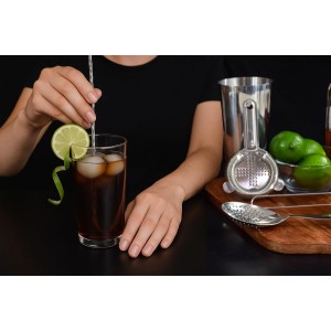 Cocktail Strainer Set Stainless Steel Bar Tools with Stirring Spoon - Hawthorne, Julep, & Fine-Mesh Sifter for Drinks