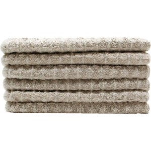 Microfiber Kitchen Cleaning Cloth Thick Dish Rags Waffle Weave Washcloths Dish Cloths Ultra Absorbent Odor Free 12inch X 12inch 6 Pack Khaki