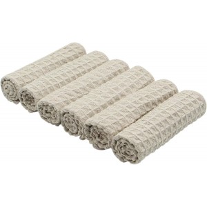 Microfiber Kitchen Cleaning Cloth Thick Dish Rags Waffle Weave Washcloths Dish Cloths Ultra Absorbent Odor Free 12inch X 12inch 6 Pack Khaki