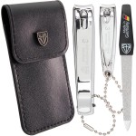 3 Swords Germany – Brand Quality fingernail & toenail Clipper, Manicure, Pedicure Nail Care by with Metal Nail File and case, Silver Color Edition