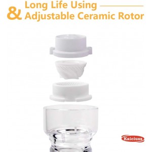 Salt Pepper Grinder Mill Arcylic,the Best Peppercorn Grinder with Adjustable Mill-Clear