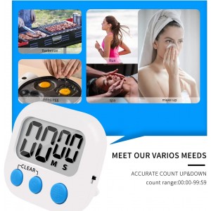 6 Pack Small Digital Kitchen Timer Magnetic Back and ON/Off Switch,Minute Second Count Up Countdown (Multicolored)