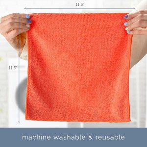 S&T INC. 100 Pack Microfiber Cleaning Cloth, Bulk Towels for Home, Reusable Microfiber Towels for Cars, Cleaning Rags, Assorted, 11.5 Inches x 11.5 Inches, 100 Count