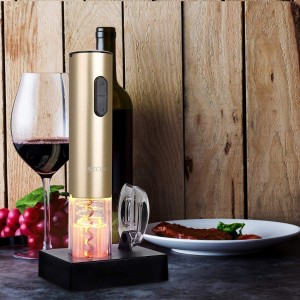 Secura Electric Wine Opener, Automatic Bottle Corkscrew Opener with Foil Cutter, Rechargeable (Champagne Gold)