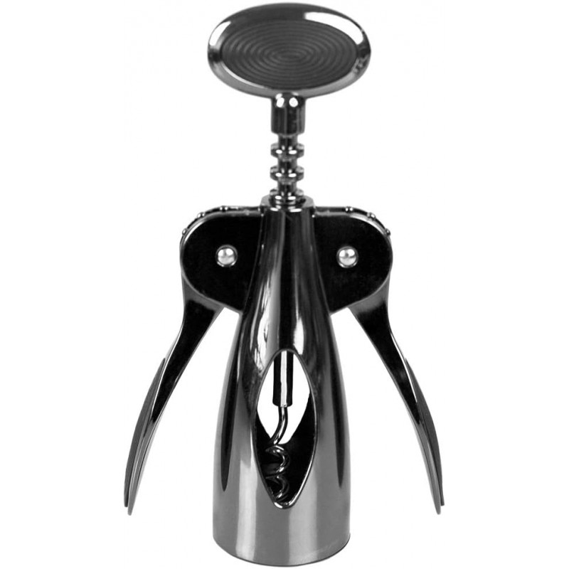 Home Basics Premium Plated Steel Nova Collection Zinc Kitchen Gadgets Tool with Smooth Grip, Easy to Use, Store and Clean, Black Onyx, 6.6 x 2.43 x 1.67, Wing Wine Corkscrew