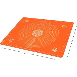 Silicone Baking Mat for Rolling Pastry Dough with Measurements, 19.7