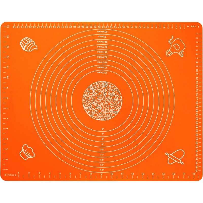 Silicone Baking Mat for Rolling Pastry Dough with Measurements, 19.7