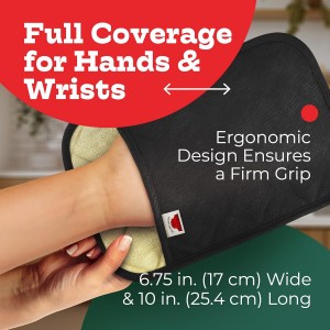 Big Red House - Silicone Pot Holders - Set of 2 Black - 10 x 6.75 - Heat Resistant to 536 F / 280 C Kitchen Protectors Hot Pans Baking Professional Grade Cooking Mitts