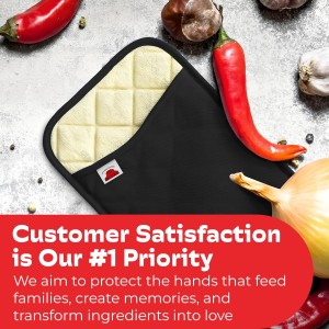 Big Red House - Silicone Pot Holders - Set of 2 Black - 10 x 6.75 - Heat Resistant to 536 F / 280 C Kitchen Protectors Hot Pans Baking Professional Grade Cooking Mitts