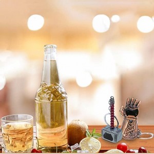 2-Pack Hammer Keychain Bottle Opener and Glove Keychain Bottle Opener, Beer Gifts Bottle Opener for Men, Husband, Dad, Grandpa, Boyfriend