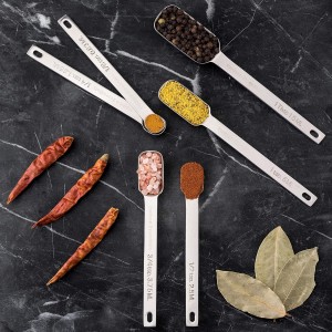 Alienbull Stainless Steel Measuring Spoons Set for Dry or Liquid - Fits in Spice Jars - Set of 7
