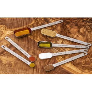 Alienbull Stainless Steel Measuring Spoons Set for Dry or Liquid - Fits in Spice Jars - Set of 7