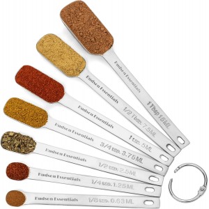 Alienbull Stainless Steel Measuring Spoons Set for Dry or Liquid - Fits in Spice Jars - Set of 7
