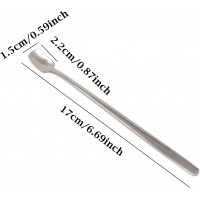 Honbay 4PCS Stainless Steel Long Handle Square Ice Cream Coffee Dessert Tea Mixing Spoon for Home and Party (6.7Inch)