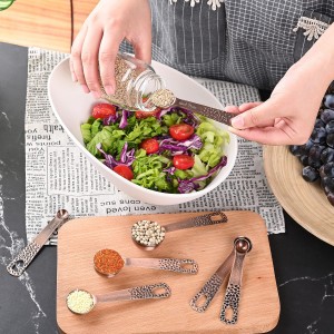 Smithcraft Copper Measuring Cups and Spoons Set, Metric & US Stainless Steel 5 Measuring Cups and 6 Measuring Spoons for Baking & Kitchen