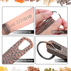 Smithcraft Copper Measuring Cups and Spoons Set, Metric & US Stainless Steel 5 Measuring Cups and 6 Measuring Spoons for Baking & Kitchen