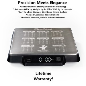 Heavy Duty Digital Kitchen/Food Scale – 33lb Capacity, 1g Accuracy, Perfect for Baking, Cooking & Meal Prep! Easy-to-Read with Large Containers. Bonus: Built in Baking Conversions! Restaurant Grade!