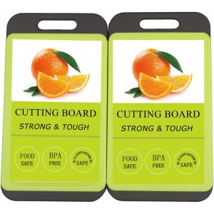 Mini Kitchen Cutting Board Mats, BPA Free, Dishwasher Safe, Juice Grooves, Thicker Boards, Easy Grip Handle, Non Porous, 2 pack