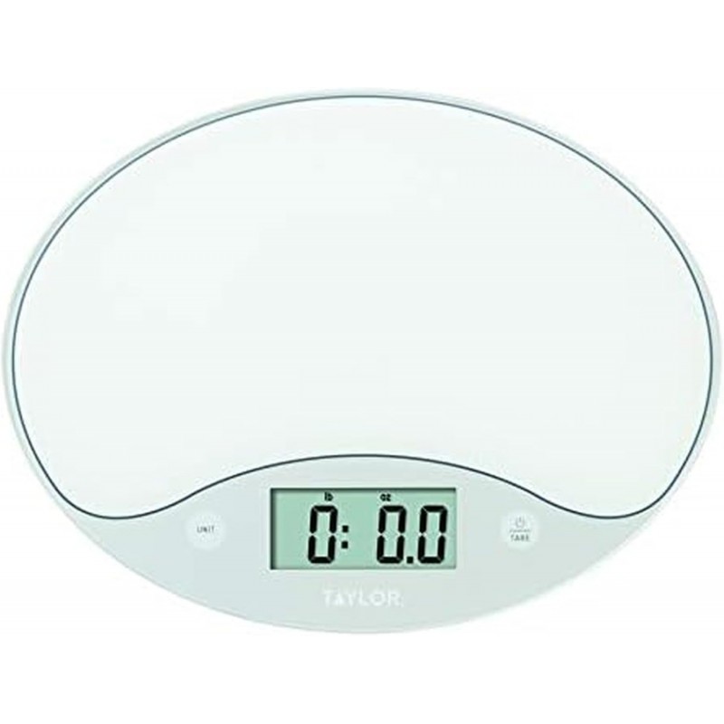 Taylor 11lb Slimline Digital Kitchen Food Scale, 11 Lb, White