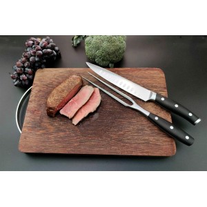 Carving Knife and Fork Set - with 8