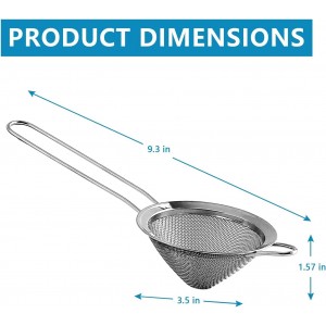 Fine Mesh Strainer For Bar -Stainless Steel Conical Strainer For Cocktail Drink Bar Strainers Bartender Bar Tool, 3.5