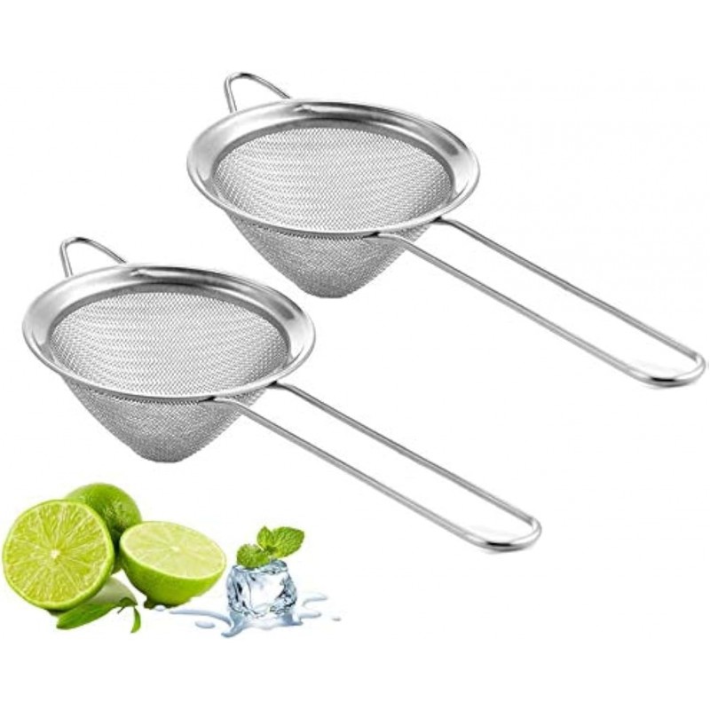 Fine Mesh Strainer For Bar -Stainless Steel Conical Strainer For Cocktail Drink Bar Strainers Bartender Bar Tool, 3.5