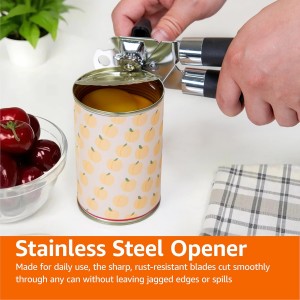 Amazon Basics Multi-function Manual Can Opener and Bottle Opener with Soft Grip Dual Handle, 22 cm, Black