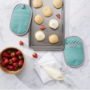 KitchenAid Asteroid Pot Holder 2-Pack Set, Aqua, 6.5