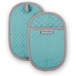 KitchenAid Asteroid Pot Holder 2-Pack Set, Aqua, 6.5