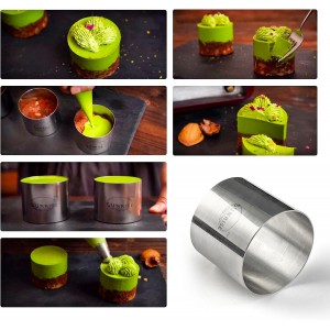 (Pack of 4)Sunrise Kitchen Supply Plating Forms Stainless Steel Ring Mold Sets 3