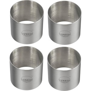 (Pack of 4)Sunrise Kitchen Supply Plating Forms Stainless Steel Ring Mold Sets 3