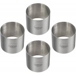 (Pack of 4)Sunrise Kitchen Supply Plating Forms Stainless Steel Ring Mold Sets 3
