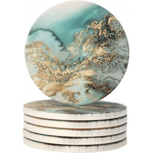 Lahome Marble Pattern Coasters - Round D...