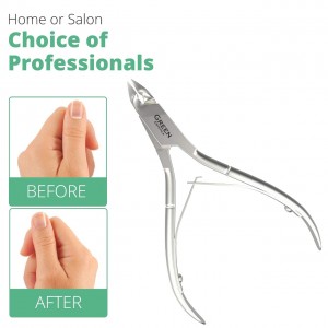 Professional Cuticle Trimmer Nail Cuticle Cutter Stainless Steel Cuticle Nippers with Sharp Blades Clippers Manicure Tools Double Spring for Nail Care Pedicure Nail Tool (Silver)
