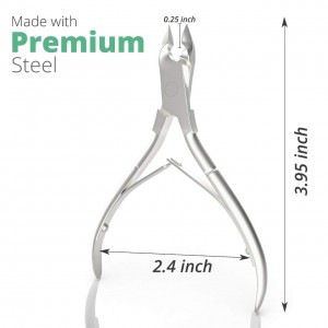 Professional Cuticle Trimmer Nail Cuticle Cutter Stainless Steel Cuticle Nippers with Sharp Blades Clippers Manicure Tools Double Spring for Nail Care Pedicure Nail Tool (Silver)