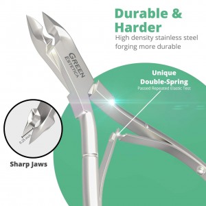 Professional Cuticle Trimmer Nail Cuticle Cutter Stainless Steel Cuticle Nippers with Sharp Blades Clippers Manicure Tools Double Spring for Nail Care Pedicure Nail Tool (Silver)