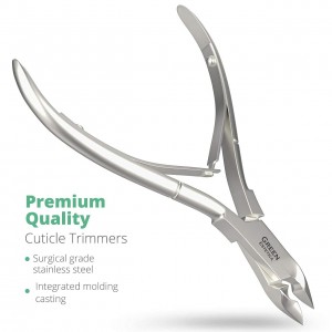 Professional Cuticle Trimmer Nail Cuticle Cutter Stainless Steel Cuticle Nippers with Sharp Blades Clippers Manicure Tools Double Spring for Nail Care Pedicure Nail Tool (Silver)