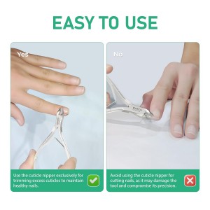 Professional Cuticle Trimmer Nail Cuticle Cutter Stainless Steel Cuticle Nippers with Sharp Blades Clippers Manicure Tools Double Spring for Nail Care Pedicure Nail Tool (Silver)