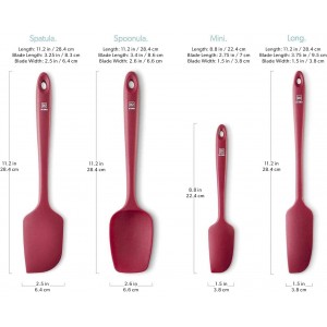 DI ORO Silicone Spatula Set - Rubber Kitchen Spatulas for Baking, Cooking, & Mixing - 600°F Heat-Resistant & BPA Free Silicone Scraper Spatulas for Nonstick Cookware - Dishwasher Safe (5pc, Red)