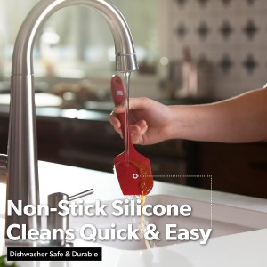 DI ORO Silicone Spatula Set - Rubber Kitchen Spatulas for Baking, Cooking, & Mixing - 600°F Heat-Resistant & BPA Free Silicone Scraper Spatulas for Nonstick Cookware - Dishwasher Safe (5pc, Red)