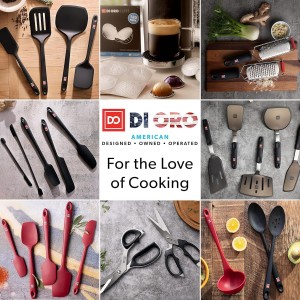 DI ORO Silicone Spatula Set - Rubber Kitchen Spatulas for Baking, Cooking, & Mixing - 600°F Heat-Resistant & BPA Free Silicone Scraper Spatulas for Nonstick Cookware - Dishwasher Safe (5pc, Red)