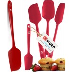 DI ORO Silicone Spatula Set - Rubber Kitchen Spatulas for Baking, Cooking, & Mixing - 600°F Heat-Resistant & BPA Free Silicone Scraper Spatulas for Nonstick Cookware - Dishwasher Safe (5pc, Red)