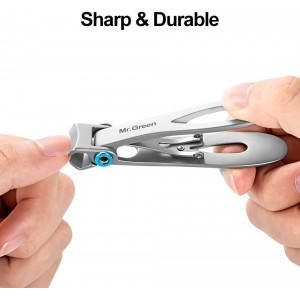 MR.GREEN Nail Clippers, Ultra Wide Jaw Opening Toenail Clipper for Thick Nails Heavy Duty Stainless Steel Fingernail Clippers for Seniors (Mr-1224plus)